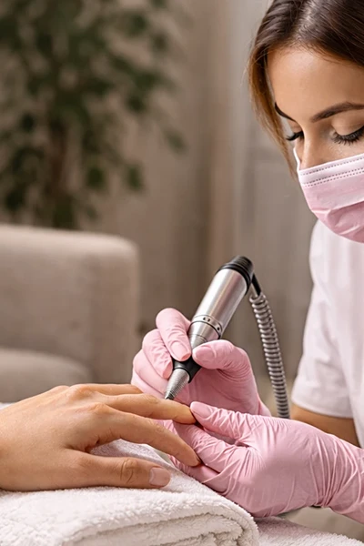 evde manikür pedikür hizmeti freze törpü ile profesyonel tırnak bakımı